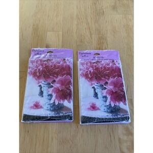 Hallmark‎ Expressions Floral Note Cards Envelopes New Set 2 Chinoiserie Pink